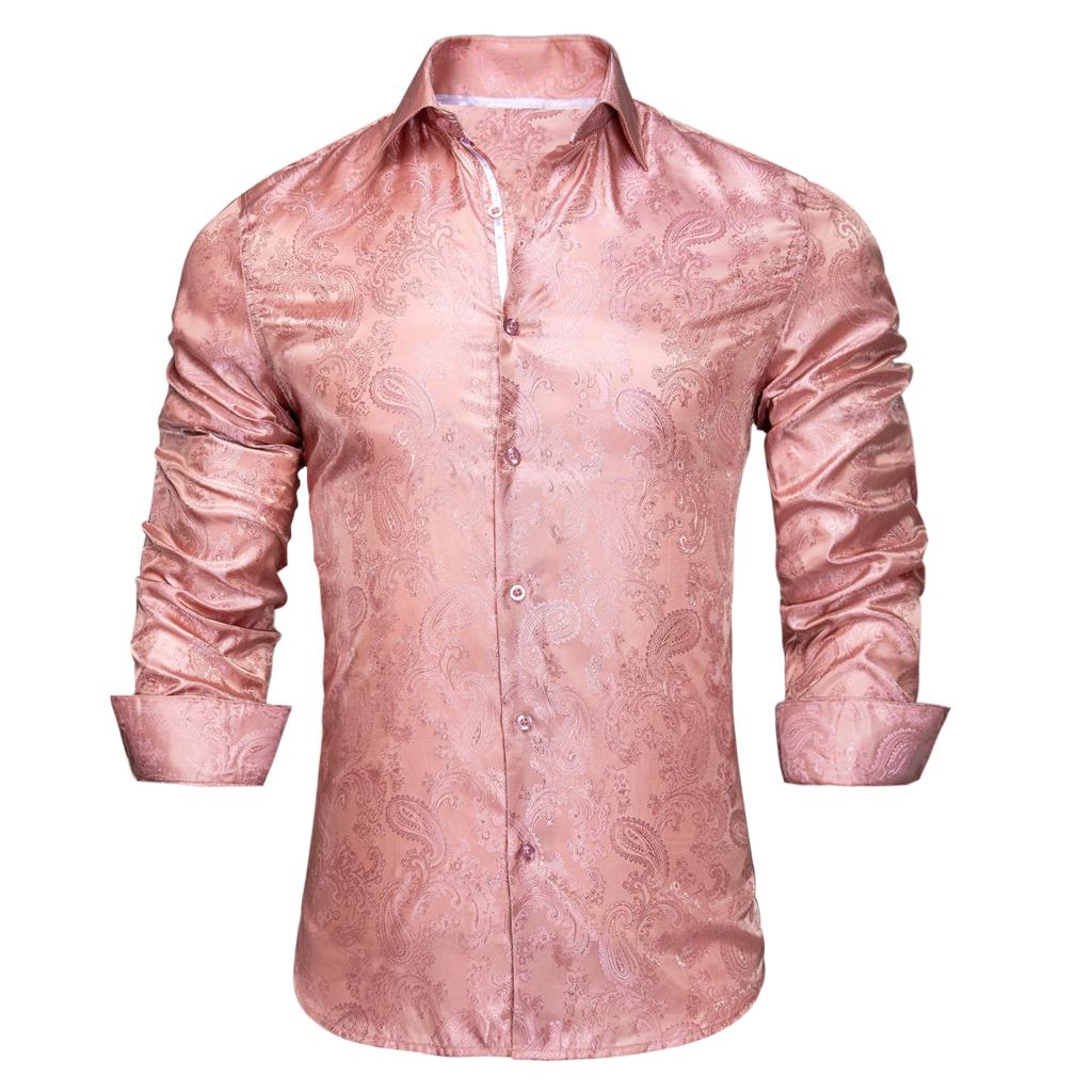 Baby Pink Paisley Dress Shirt shirt S   - Sophisticated Gentlemen