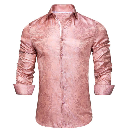 Baby Pink Paisley Dress Shirt shirt S   - Sophisticated Gentlemen