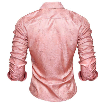 Baby Pink Paisley Dress Shirt shirt    - Sophisticated Gentlemen