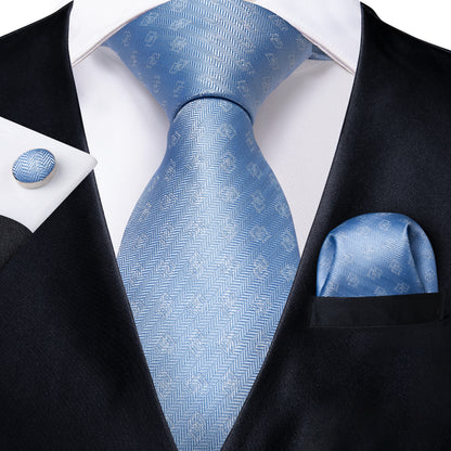 Sky Blue Tie, Pocket Square and Cufflinks tie sets - Sophisticated Gentlemen