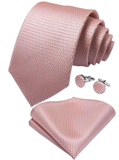 Peach Tie, Pocket Square and Cufflinks tie sets    - Sophisticated Gentlemen