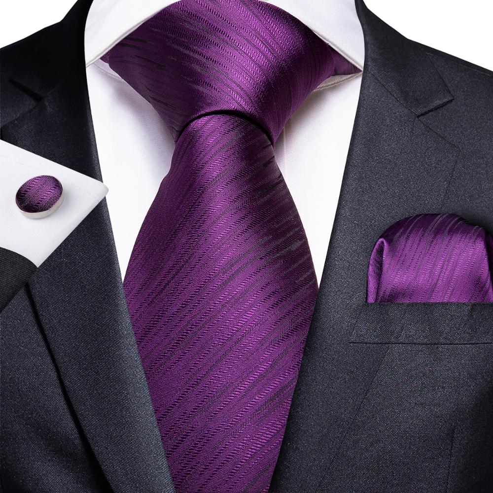 Purple Solid Tie, Pocket Square and Cufflinks Tie sets - Sophisticated Gentlemen