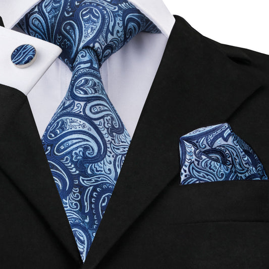 Icy Tie, Pocket Square and Cufflinks tie sets    - Sophisticated Gentlemen