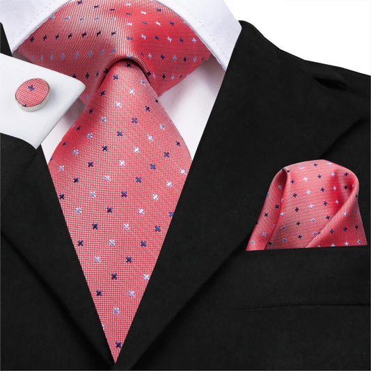 Colorful Crosses Tie, Pocket Square and Cufflinks tie sets - Sophisticated Gentlemen