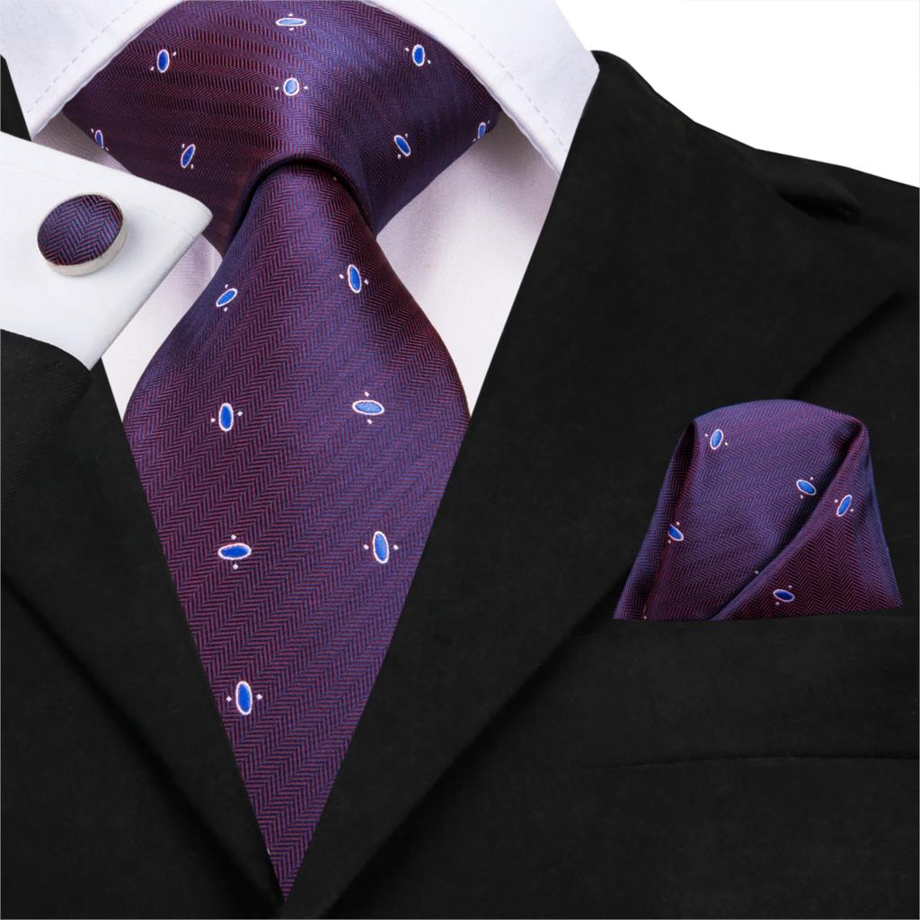 Purple Secrets Tie, Pocket Square and Cufflinks tie sets    - Sophisticated Gentlemen