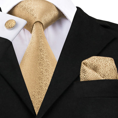 Tie, Pocket Square and Cufflinks In Gold Tie sets - Sophisticated Gentlemen