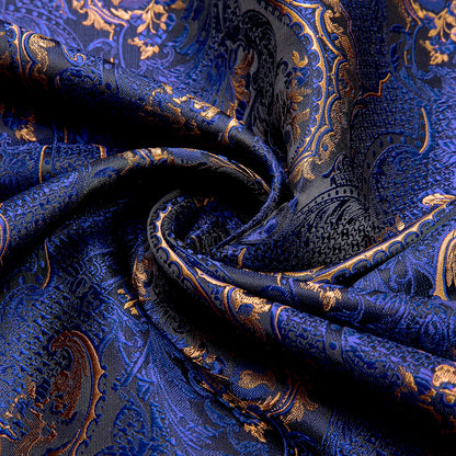 Blue Floral Silk Scarf Scarf    - Sophisticated Gentlemen