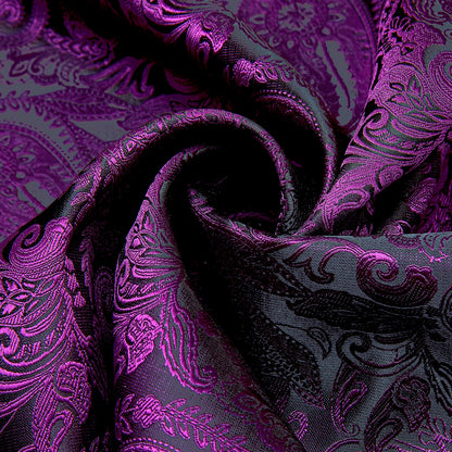Purple Paisley Silk Scarf Scarf    - Sophisticated Gentlemen