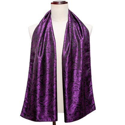 Purple Paisley Silk Scarf Scarf    - Sophisticated Gentlemen
