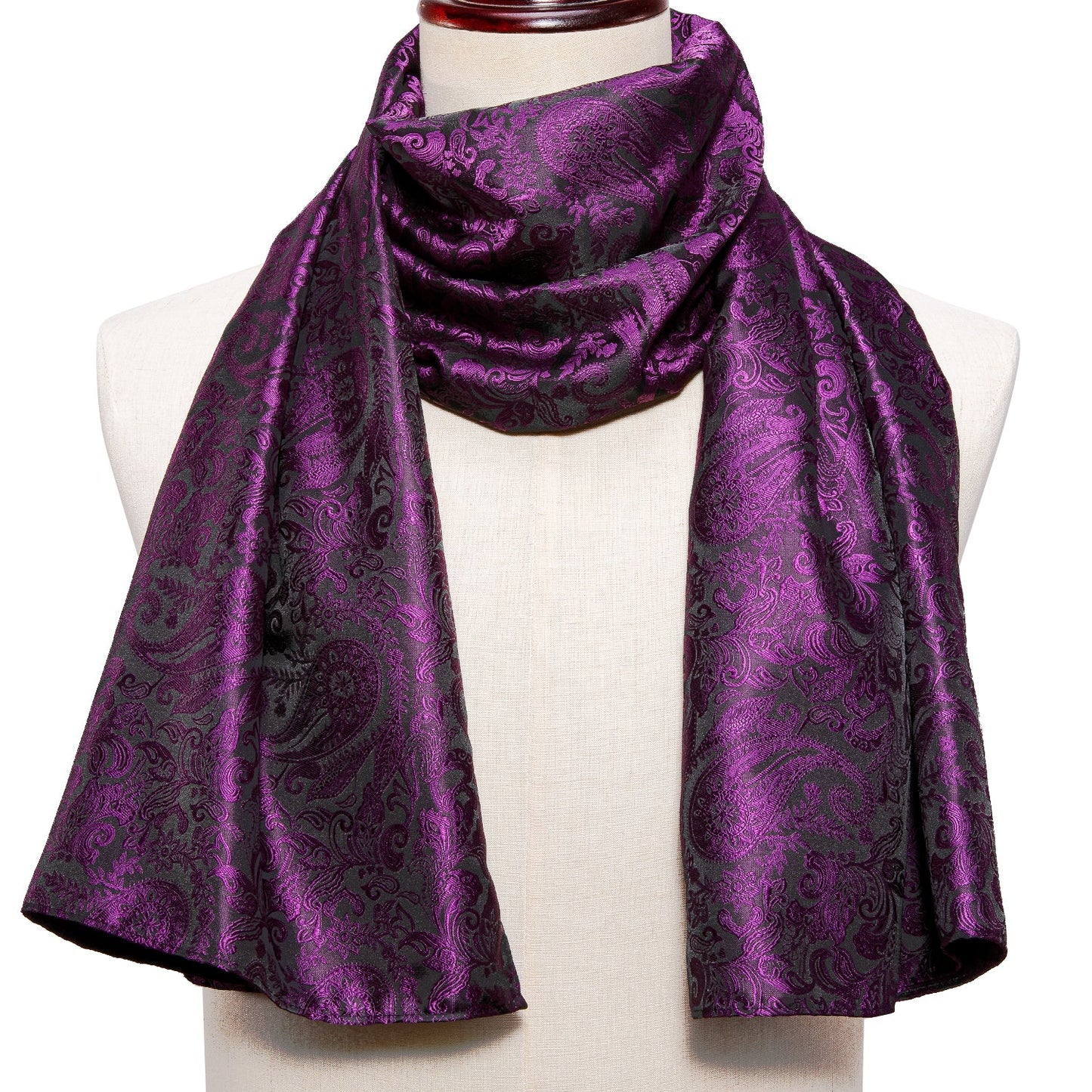 Purple Paisley Silk Scarf Scarf    - Sophisticated Gentlemen