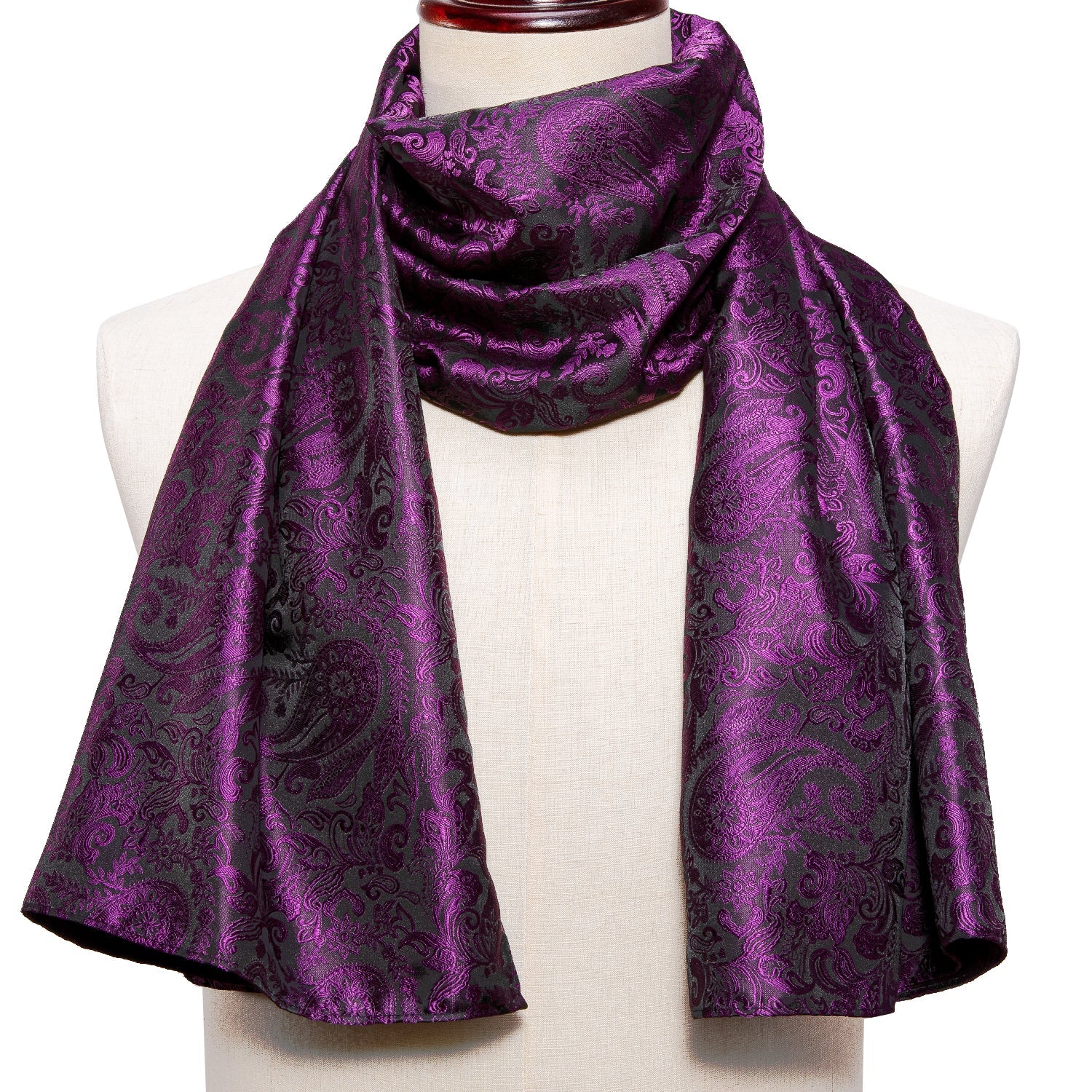 Purple Paisley Silk Scarf Scarf    - Sophisticated Gentlemen