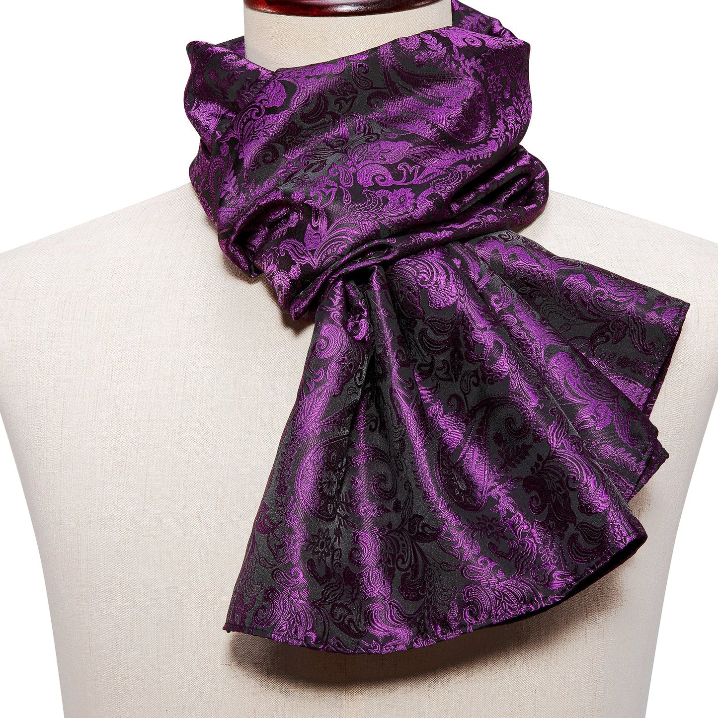 Purple Paisley Silk Scarf Scarf    - Sophisticated Gentlemen