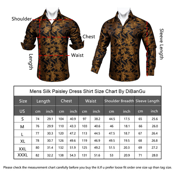 Red Paisley Silk Dress Shirt L