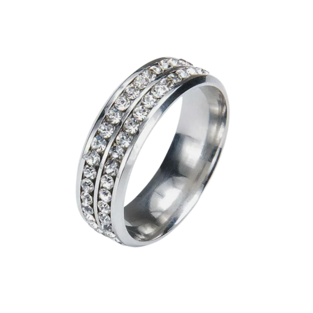 Tie Ring - Silver Rhinestone tie ring Default Title   - Sophisticated Gentlemen