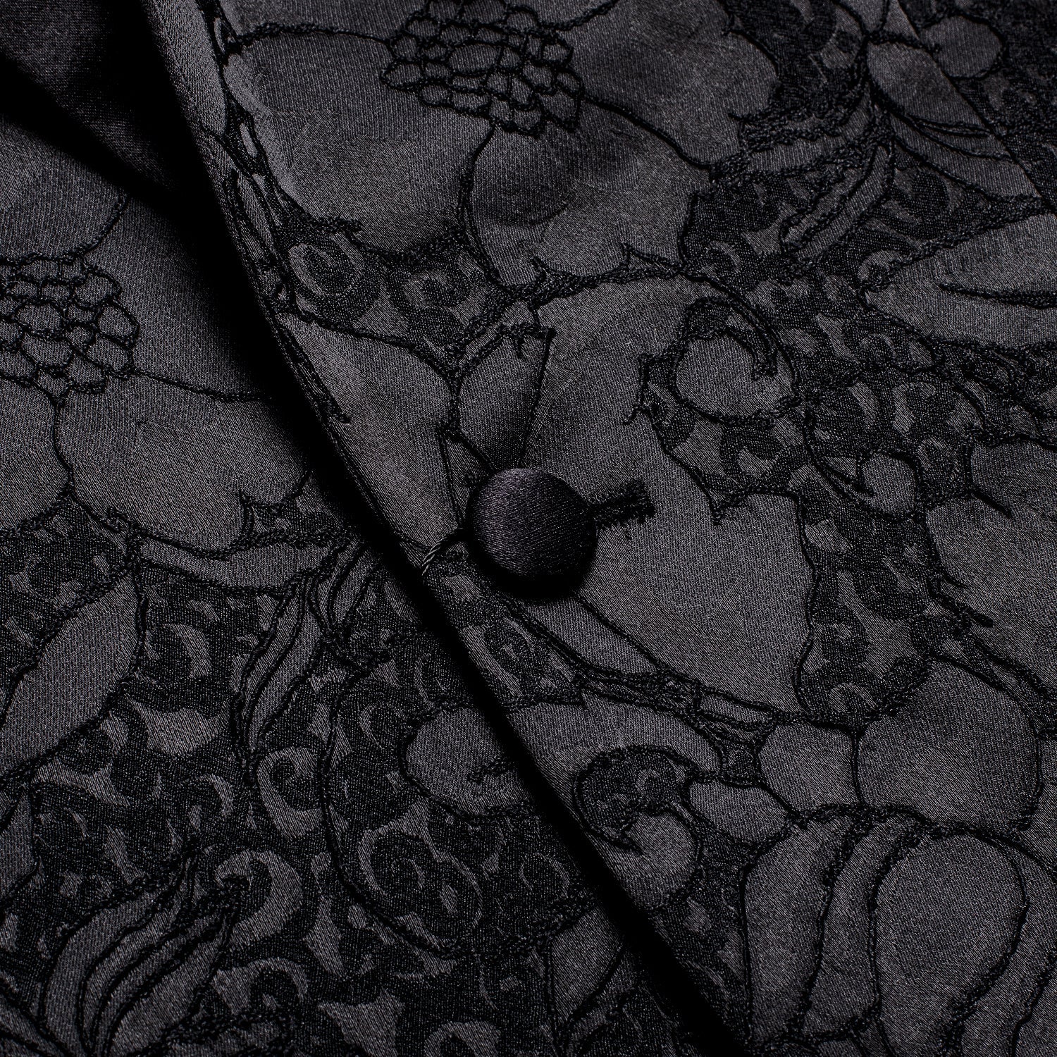 Black Embroidered Floral Tuxedo Jacket tuxedo    - Sophisticated Gentlemen