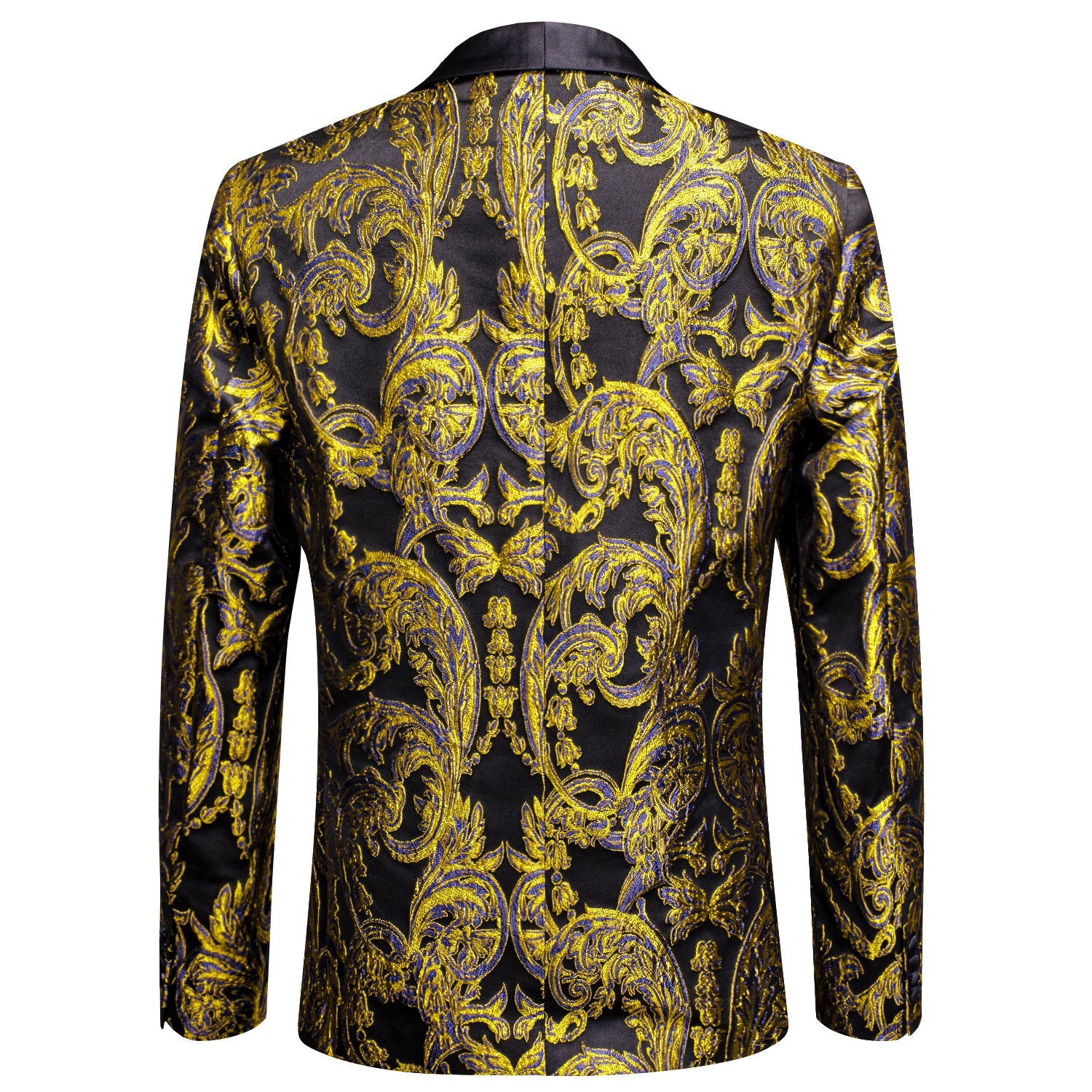 Black and Gold Embroidered Tuxedo Jacket tuxedo    - Sophisticated Gentlemen