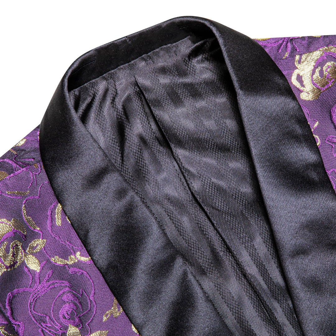 Purple Embroidered Floral Tuxedo Jacket tuxedo    - Sophisticated Gentlemen