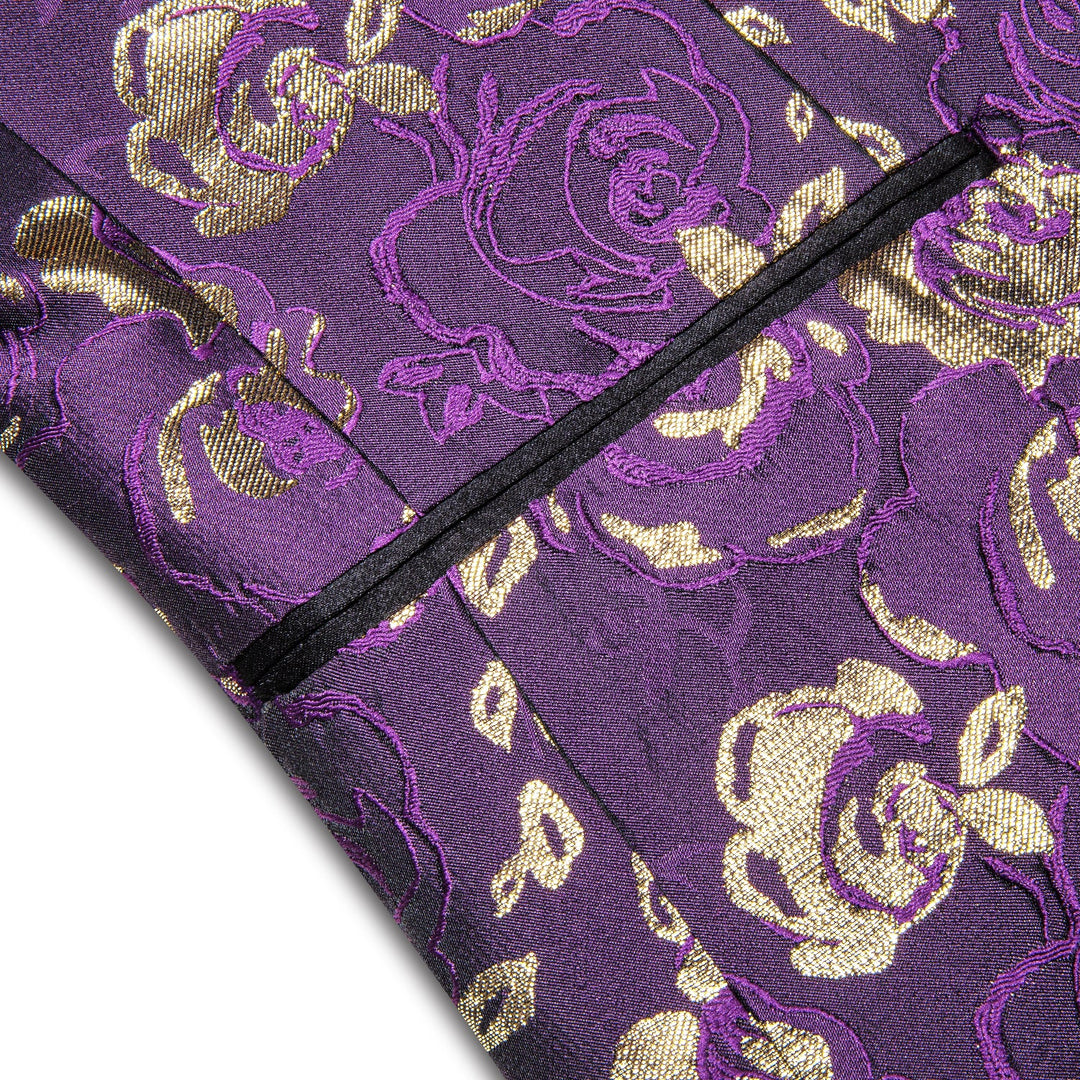Purple Embroidered Floral Tuxedo Jacket tuxedo    - Sophisticated Gentlemen