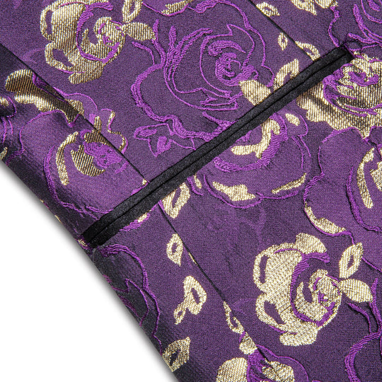 Purple Embroidered Floral Tuxedo Jacket tuxedo    - Sophisticated Gentlemen