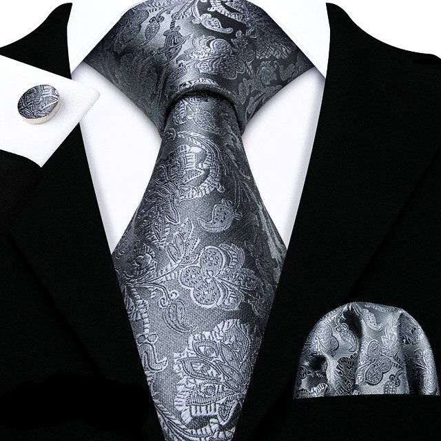 Silver Gray Premium Tie Set tie sets - Sophisticated Gentlemen