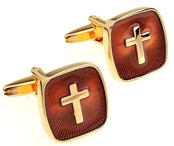 Cross in Gold Cufflinks cufflink    - Sophisticated Gentlemen