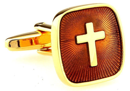 Cross in Gold Cufflinks cufflink    - Sophisticated Gentlemen