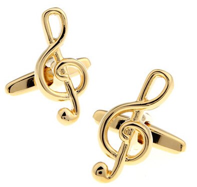 Treble Clef Cufflinks In Gold cufflink    - Sophisticated Gentlemen
