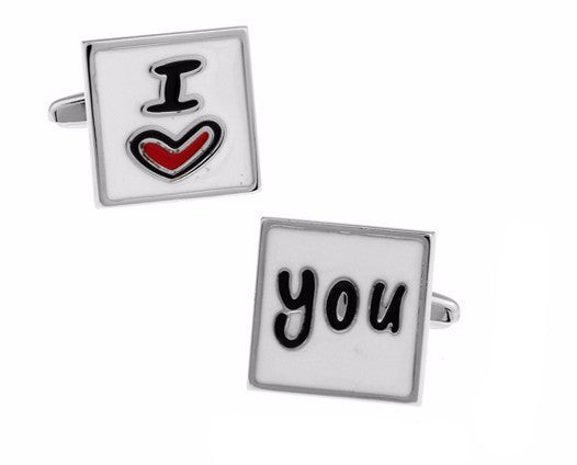 Wedding Series I Love You Cufflinks cufflink    - Sophisticated Gentlemen