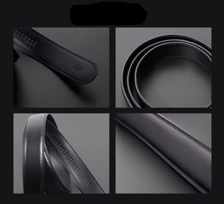 Modern S Buckle Leather Belt Belt    - Sophisticated Gentlemen