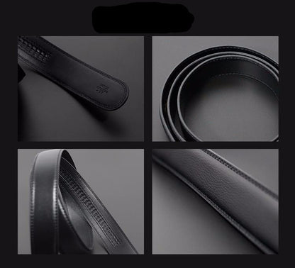 Modern S Buckle Leather Belt Belt    - Sophisticated Gentlemen