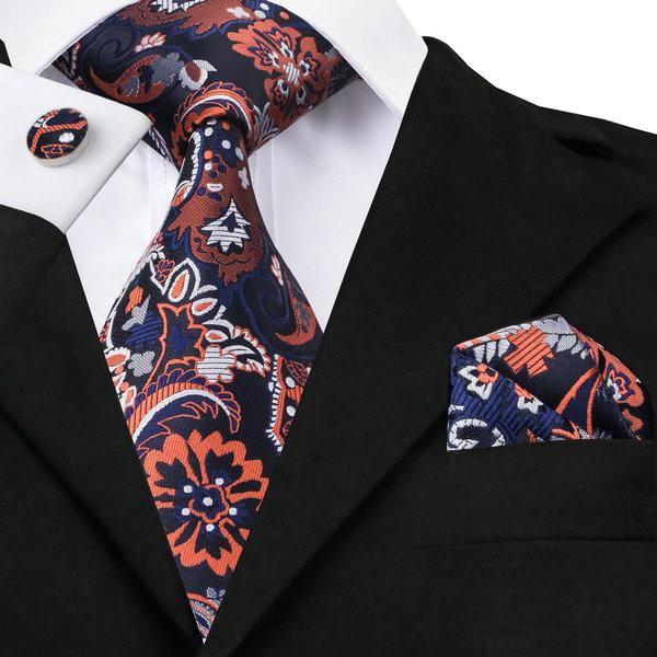 Leaves Tie, Pocket Square and Cufflinks – Sophisticated Gentlemen
