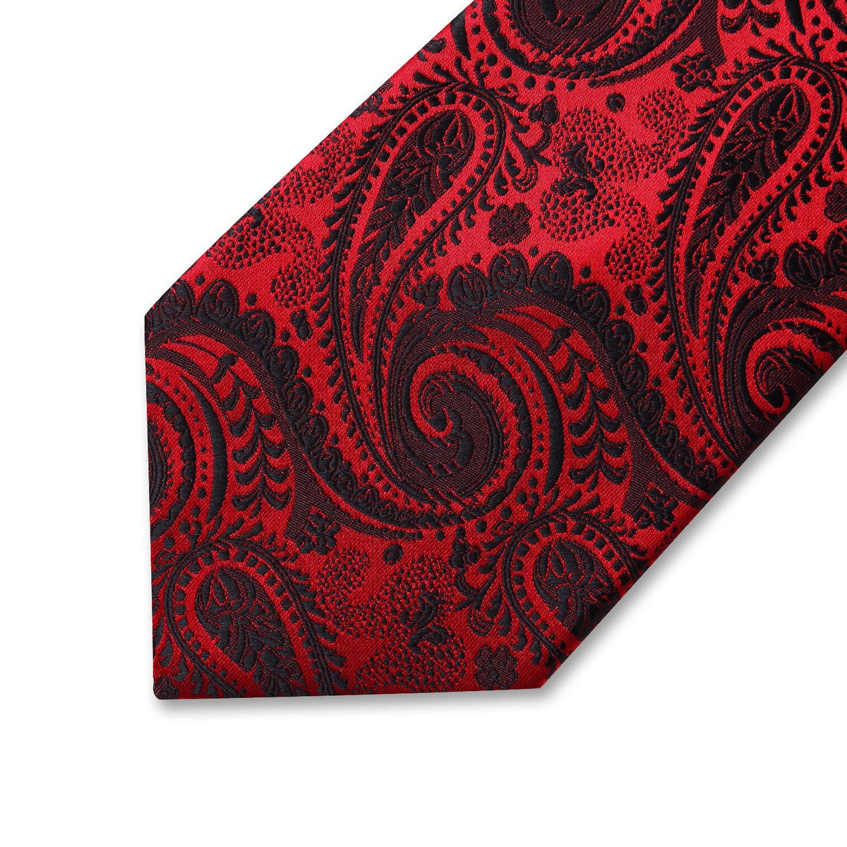 Red Paisley Silk Tie and Pocket Square – Sophisticated Gentlemen