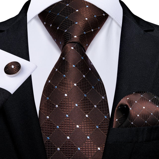 Chocolate Bar Silk Tie, Pocket Square and Cufflinks Set tie sets    - Sophisticated Gentlemen